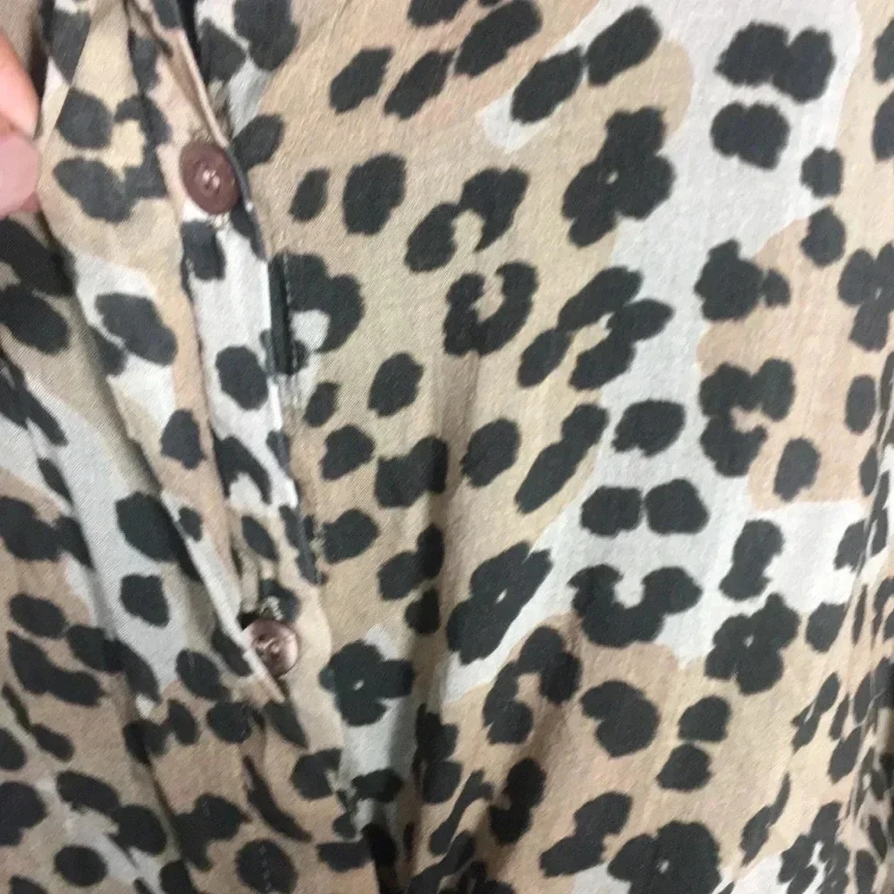 New Bella Dahl Leopard Front‎ tie shirt
